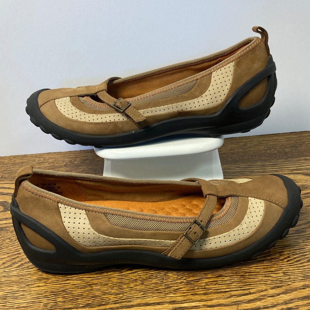 Privo by Clarks Womens Brown Leather Mary Jane Sneakers Flats 76658 Size 7.5 M